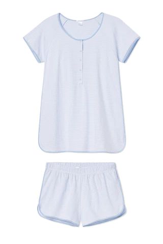 Pima Maternity Shorts Set in French Blue | Lake Pajamas