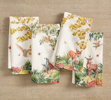 Fantastical Forest Cotton/Linen Napkins - Set of 4 | Pottery Barn (US)