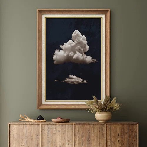 Clouds In The Sky Minimalist Rustic Decor Vintage Wall Art Frame Canvas Print Artwork Decoration | Wayfair North America