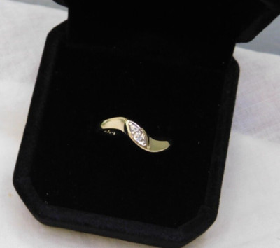 Gold 14K Diamond Band Ring 14KT Size 6.5 | eBay US