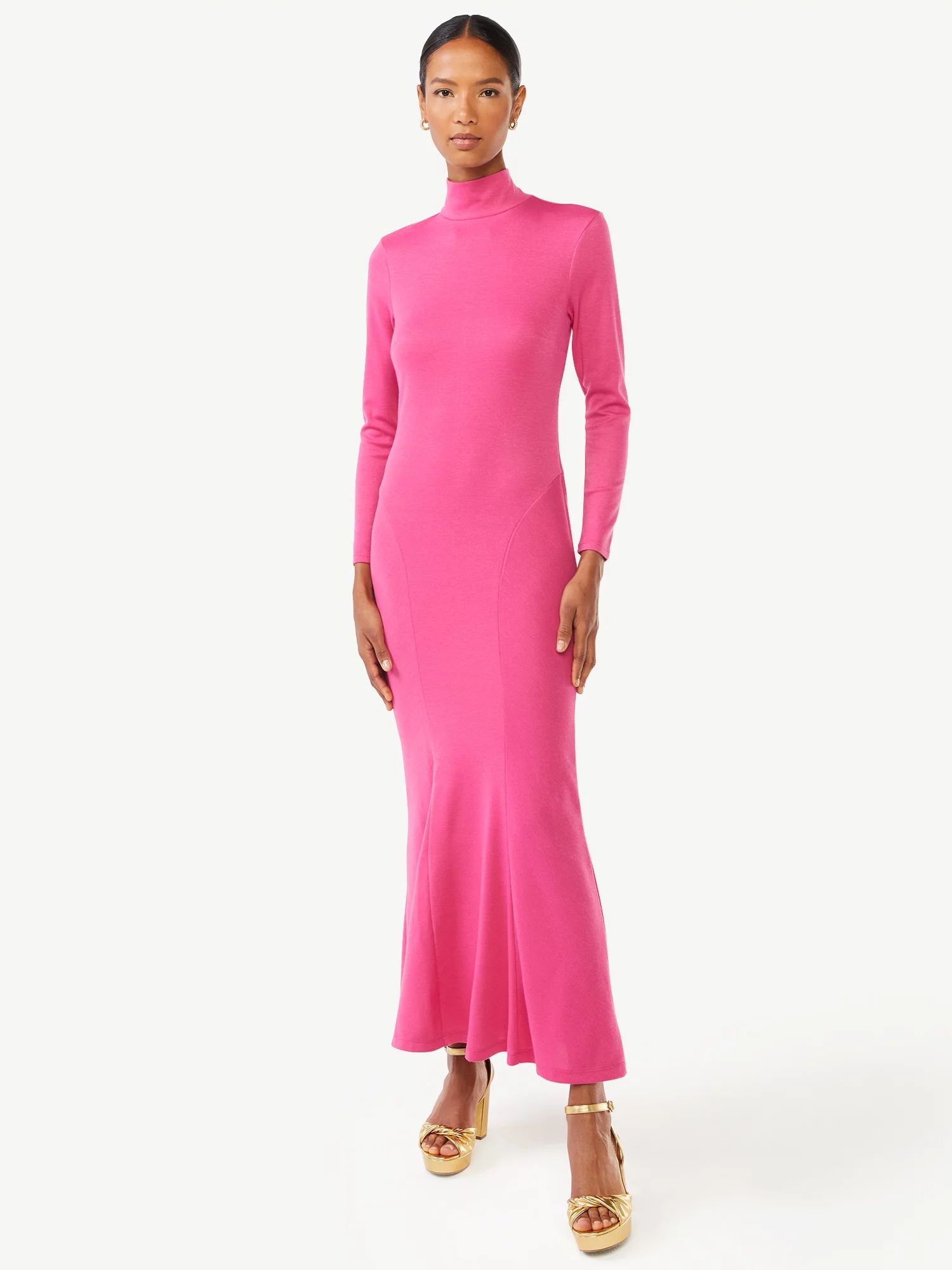 Scoop Women's Turtleneck Maxi Dress | Walmart (US)