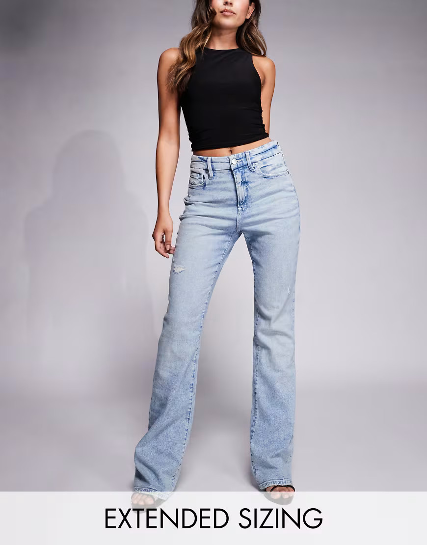 Good American good classic bootcut jeans in light blue-Navy | ASOS (Global)