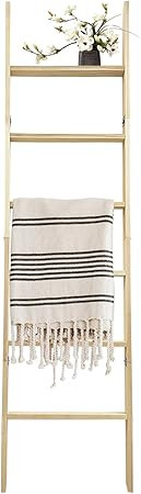 HYBDAMAI Blanket Ladder, 6-Tier Wooden Quilt Stand, Decorative Ladder Shelf, Leaning Shelf, Wall ... | Amazon (US)