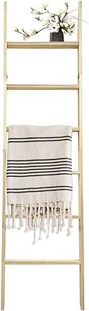 HYBDAMAI Blanket Ladder, 6-Tier Wooden Quilt Stand, Decorative Ladder Shelf, Leaning Shelf, Wall ... | Amazon (US)