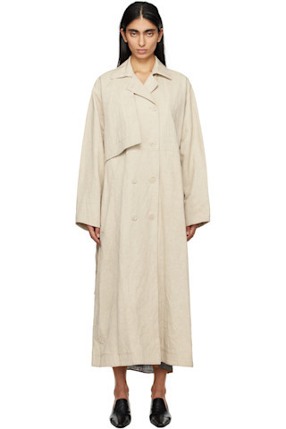 Beige Overlay Trench Coat | SSENSE