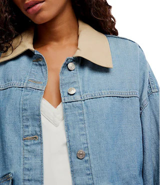 We The Free Lemon Point Collar Long Sleeve Denim Jacket | Dillard's | Dillard's
