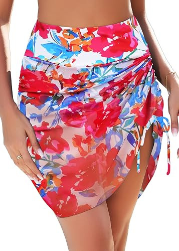 Women's High Waisted Swim Skirt Tummy Control Bathing Suit Bottoms | Mesh Swim Skirt with Adjusta... | Amazon (US)