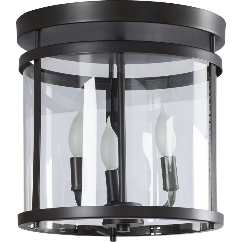 Ryne 3-Light 12.5" Lantern Cylinder Flush Mount | Wayfair North America