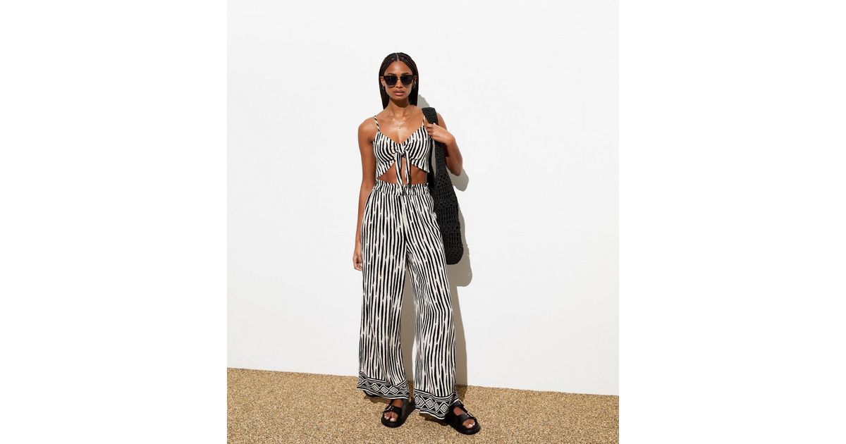 Black Zebra Print Beach Trousers | New Look | New Look (UK)