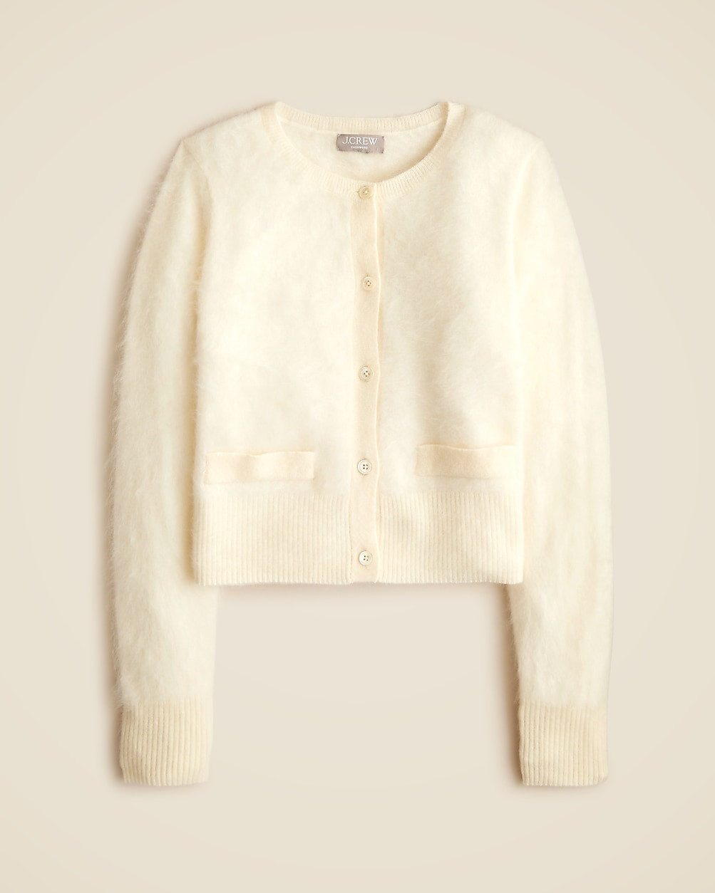 Brushed cashmere cropped cardigan sweater | J. Crew US