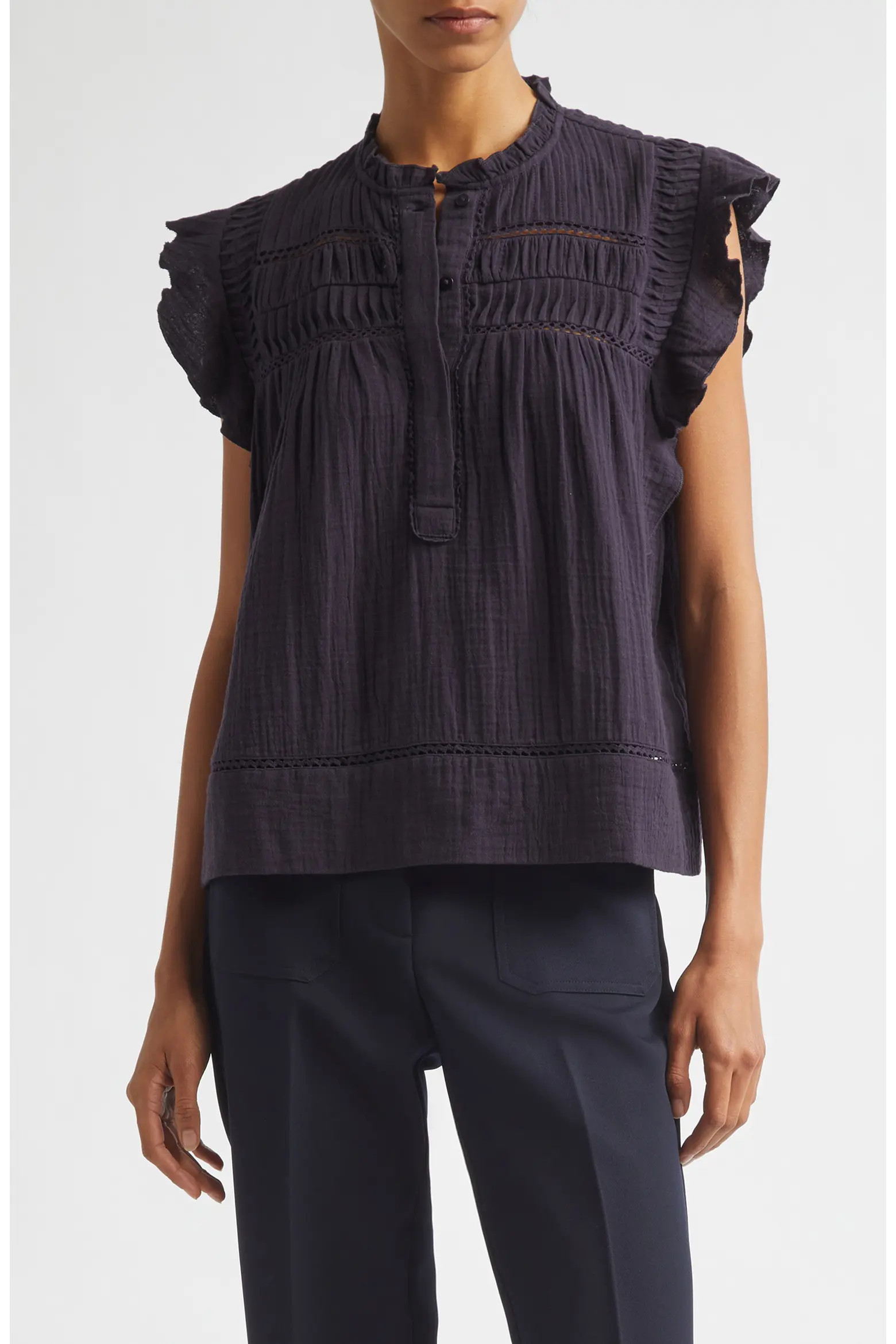Florie Pintuck Ruffle Top (Women) | Nordstrom | Nordstrom