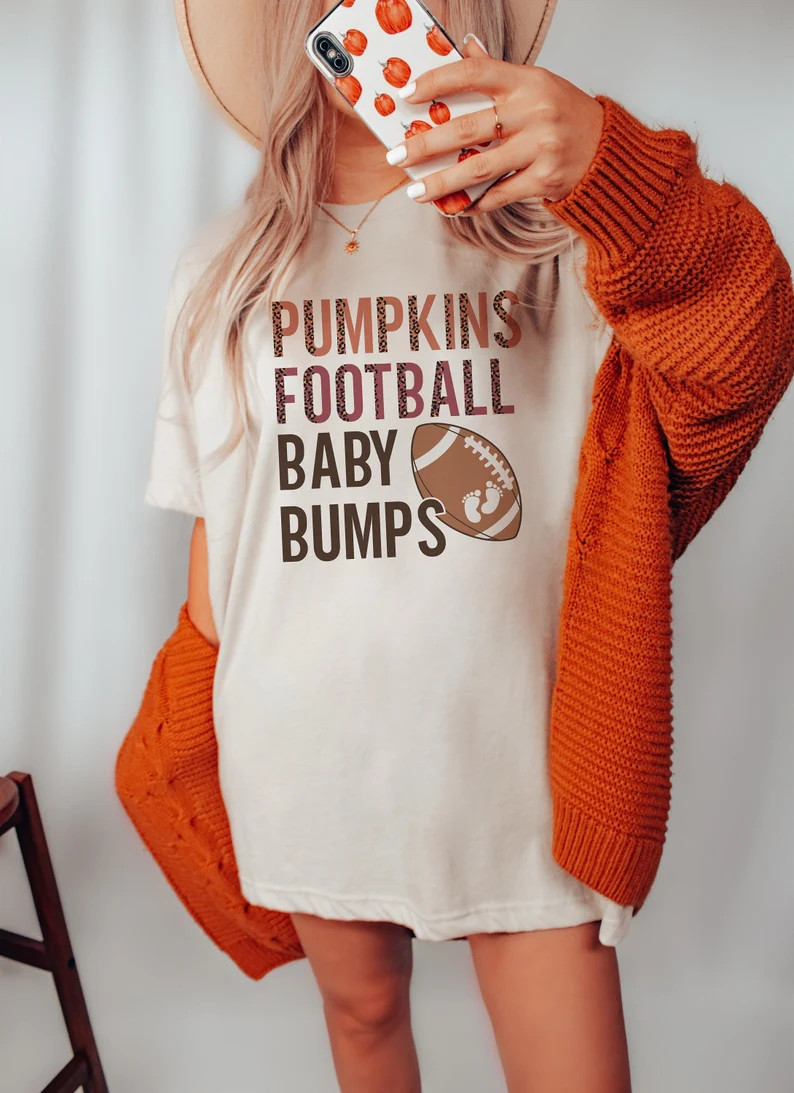 Football Pregnancy Announcement Shirt Fall Baby Reveal Tshirt - Etsy | Etsy (US)