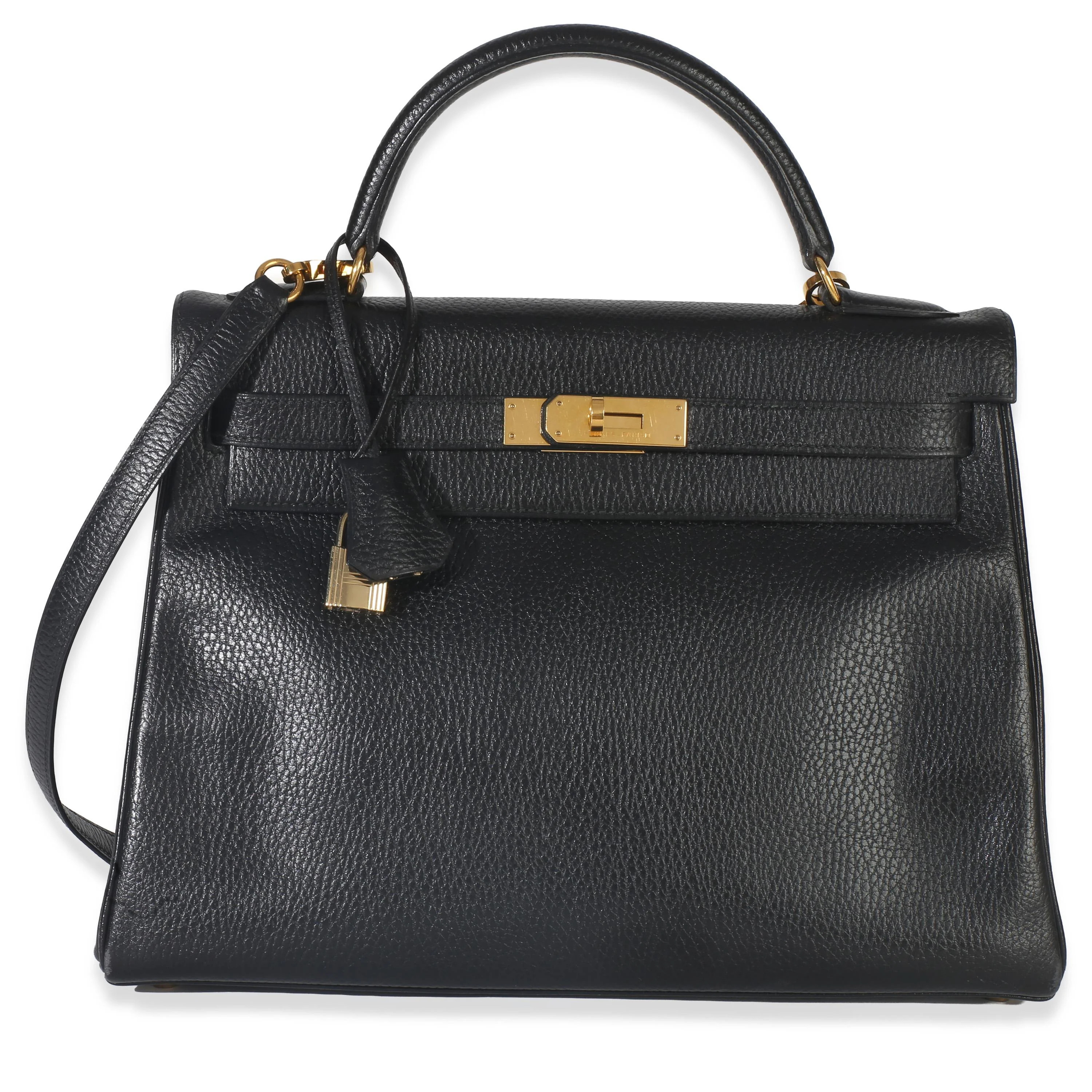 Hermès Black Ardennes Vintage Kelly 32 GHW | Italist.com US