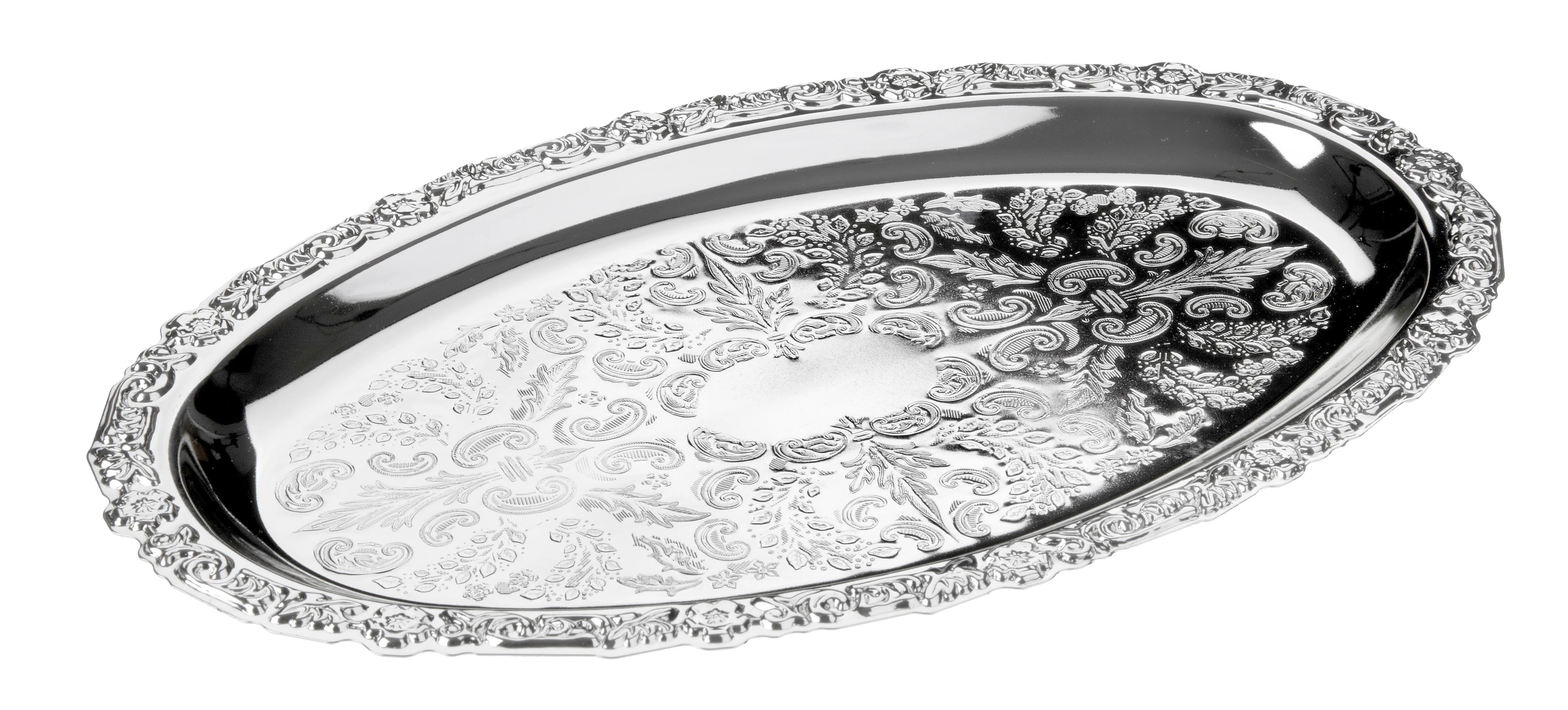 Corbell Silver Company Queen Anne Oval Decoratively Engraved Tray & Reviews | Wayfair | Wayfair North America