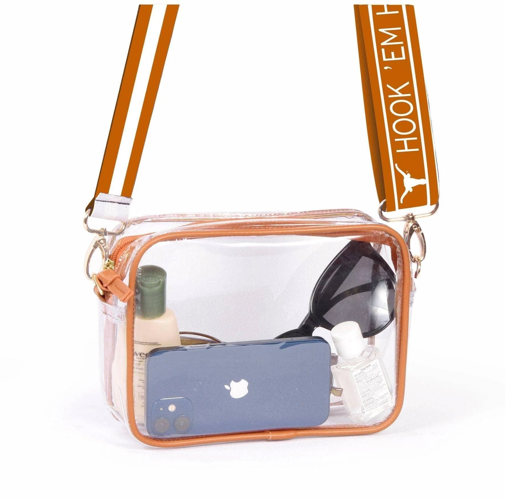 University Clear Purse with Reversible Patterned Shoulder Straps - multiple options | Sorelle Gifts