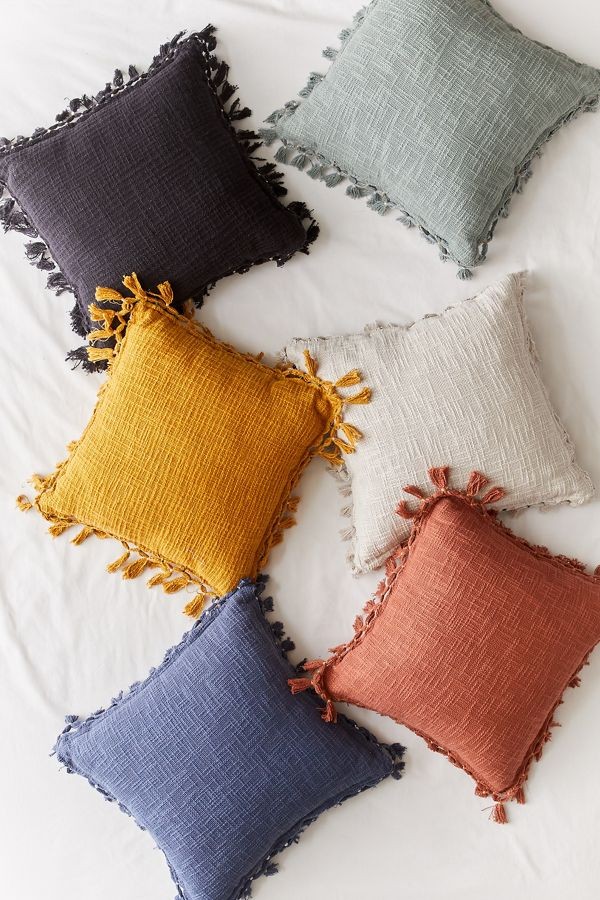 Gemma Fringe Throw Pillow | Urban Outfitters (US and RoW)