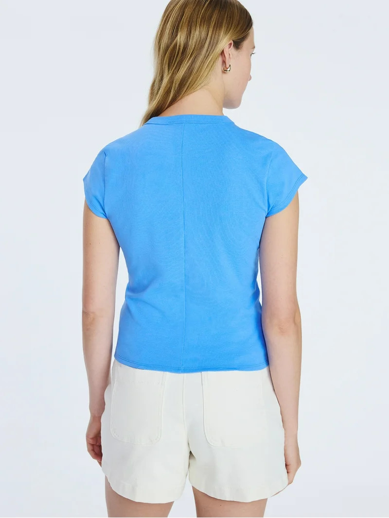 Free Assembly Women's and Women's Plus Cap Sleeve Tee, Sizes XS-4X | Walmart (US)