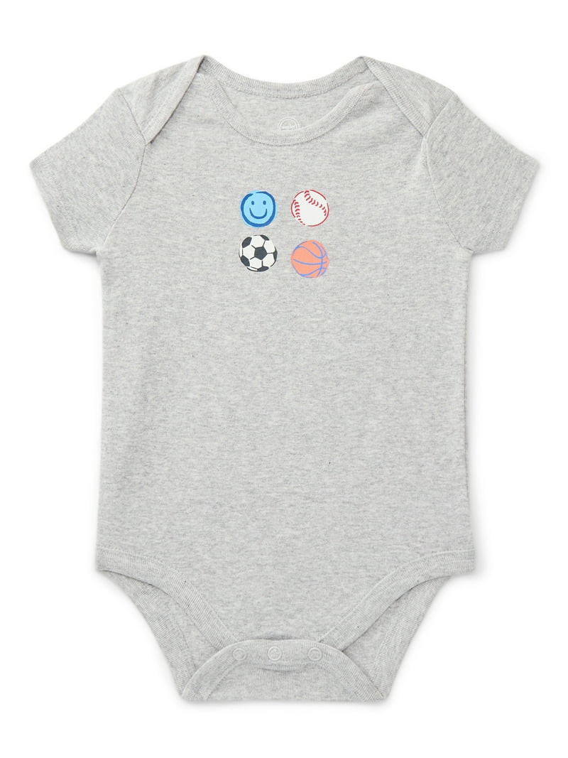 Wonder Nation Baby Boys Cotton Lap Shoulder Bodysuit, Sizes 0M-24M | Walmart (US)