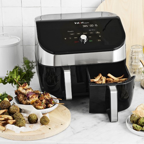 Instant Vortex(TM) Plus Dual ClearCook Stainless-Steel Air Fryer, 8-qt | Williams-Sonoma