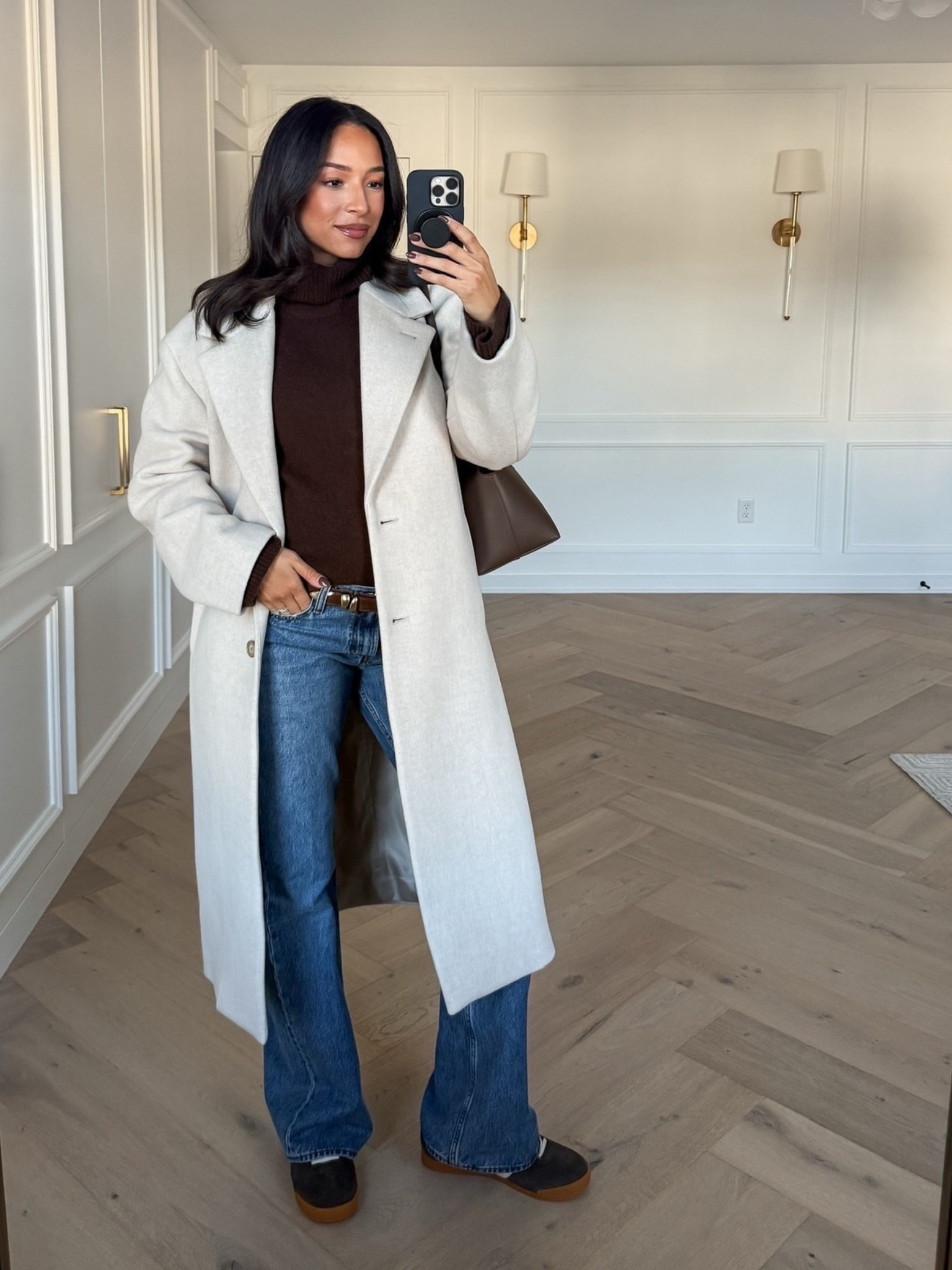 Bump friendly fall capsule wardrobe 🍂 wearing size S brown turtleneck sweater, size M cream wool coat and size 29 jeans (sized up for the bump) sneakers fit tts 

Fall outfit 
Fall fashion 
Fall essentials 
Closet staples 
Closet essentials
Outfit idea
Outfit inspo 

#LTKStyleTip #LTKBump #LTKSeasonal