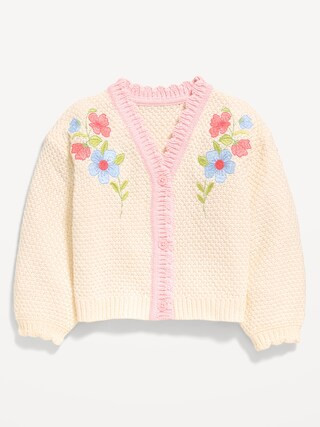 Long-Sleeve Embroidered Cardigan Sweater for Toddler Girls | Old Navy (US)