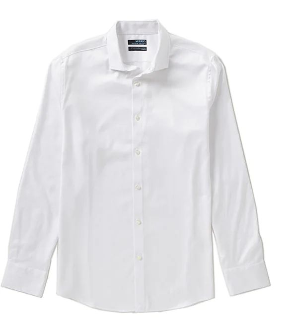 Murano Wardrobe Essentials Long-Sleeve Slim-Fit Textured Spread-Collar Sportshirt | Dillard's | Dillard's