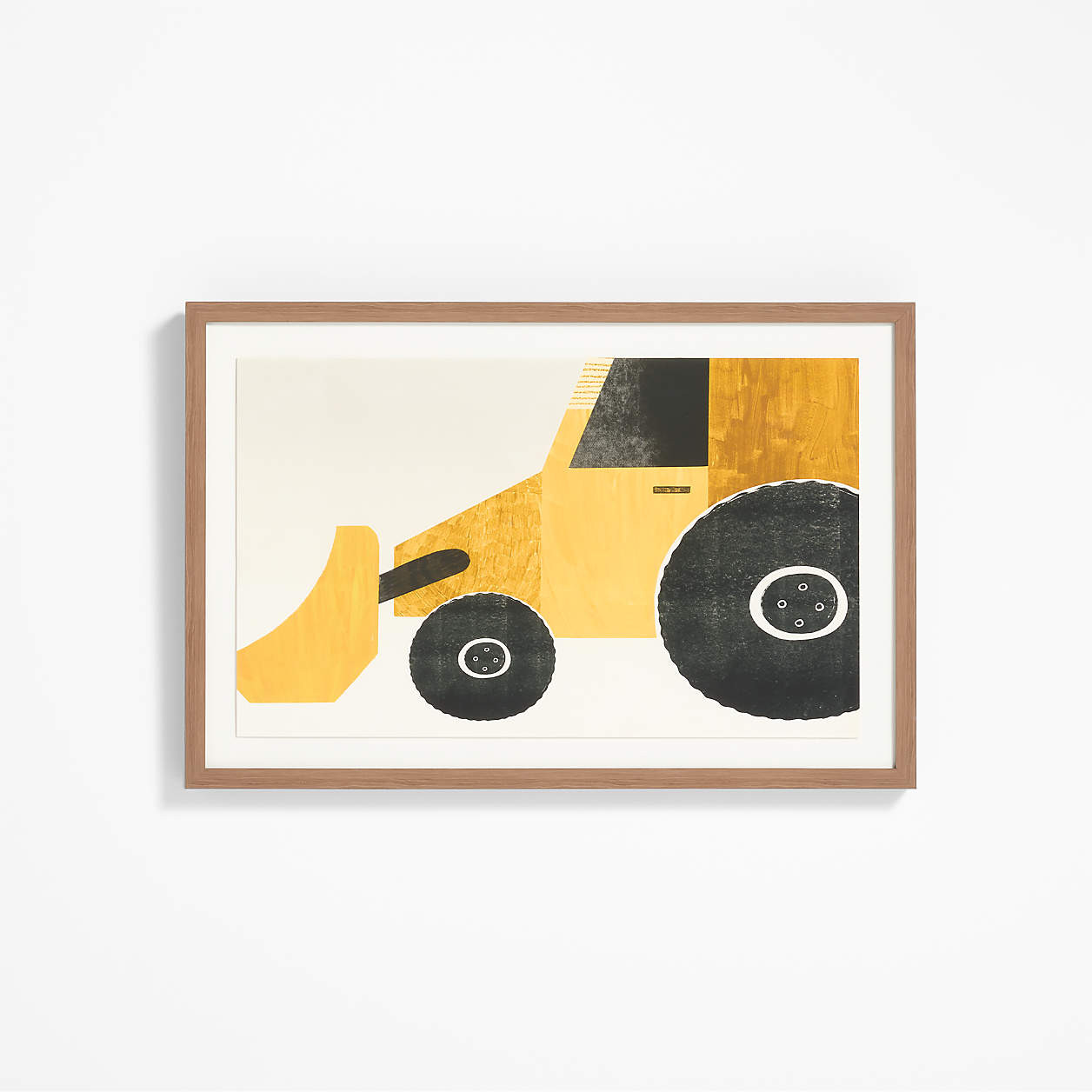 Bulldozer Large Framed Wall Art Print | Crate & Kids | Crate & Barrel