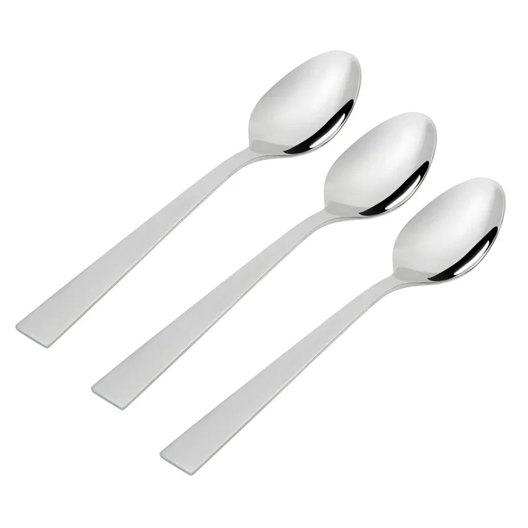 Mainstays Chiazza Stainless Steel Teaspoons, Adult 3 Piece Set ,Silver | Walmart (US)