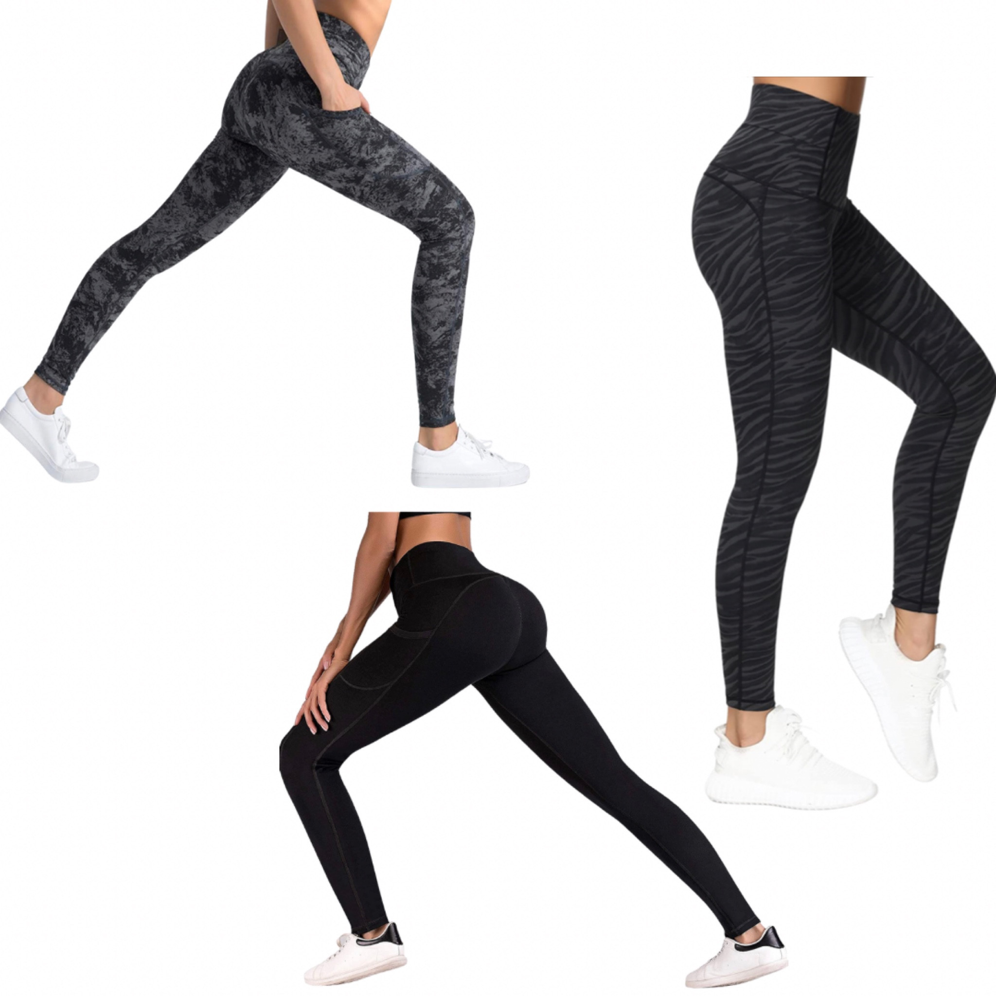 Dragon Fit High Waist Yoga Leggings with 3 Pockets,Tummy Control Workout  Running