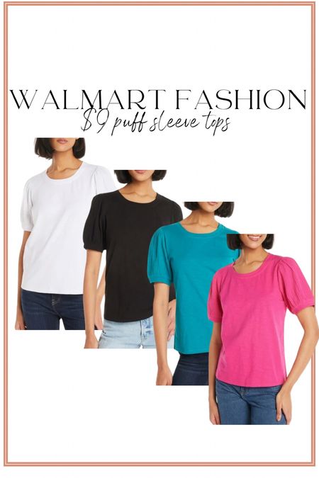 These Walmart fashion, puff sleeve tops are finally available in all sizes and colors online! They are a great basic top with a fun sleeve detail. Only nine dollars!

Walmart fashion. Walmart finds. LTK under 50. 