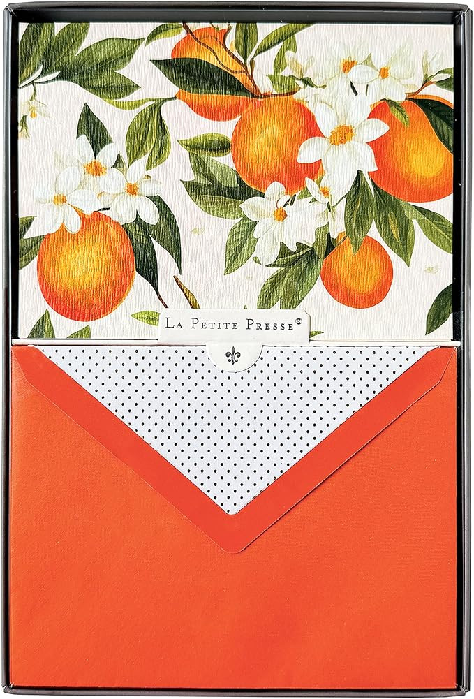 L’Orange Designer Cards by Graphique Luxe Collection, Silver Foil Embossed Stationary Boxed Set... | Amazon (US)