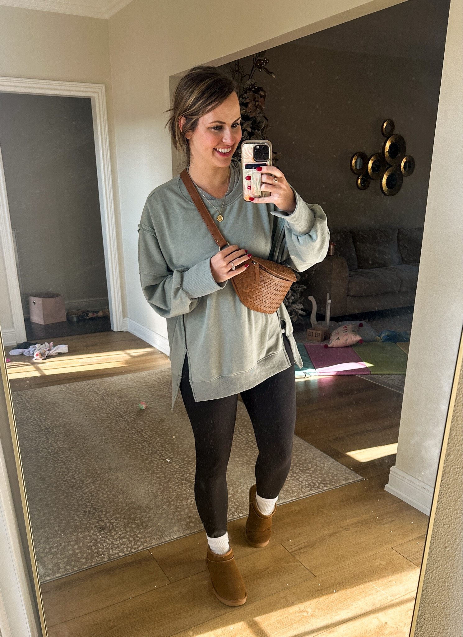 Casual every day winter outfit!
The best oversized sweatshirt! It’s an aerie look for less and my go-to leggings! Paired them with these faux UGG boots and crew socks! 

Winter boots, warm, comfy outfits, Mom style, amazon finds, legging, friendly outfits. 

#LTKHoliday #LTKFindsUnder50 #LTKActive