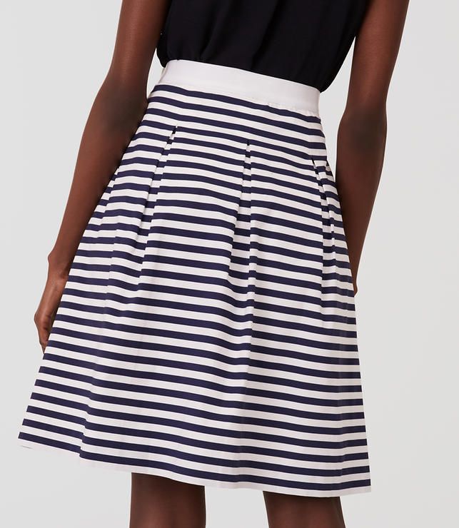 Striped Pleated Skirt | LOFT