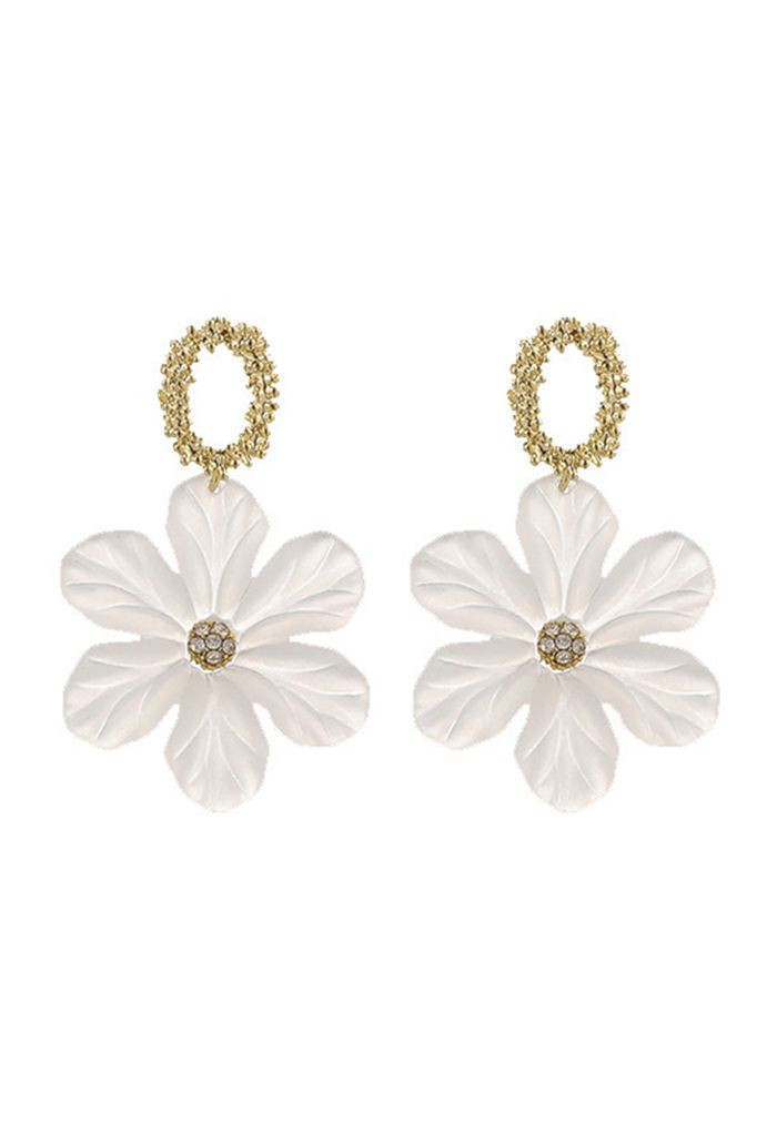 Translucent Acrylic Floral Earrings | Chicwish