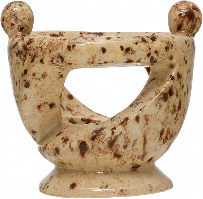 Bloomingville Stoneware Tealight Holder with Hand-in-Hand Figures, Reactive Glaze, 5"L x 5"W x 5"... | Amazon (US)