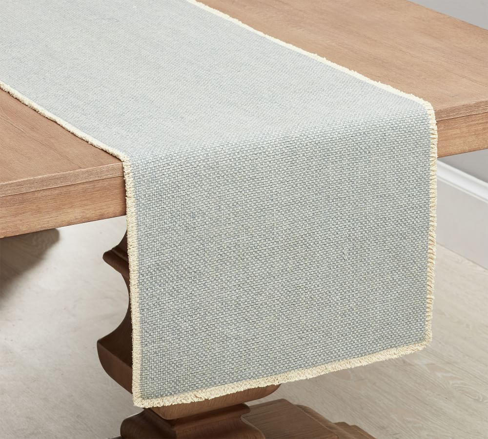 Mason Handwoven Cotton Fringe Table Runner | Pottery Barn (US)