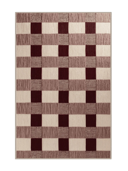 Click for more info about Machine Washable Checkered Brown Area Rug