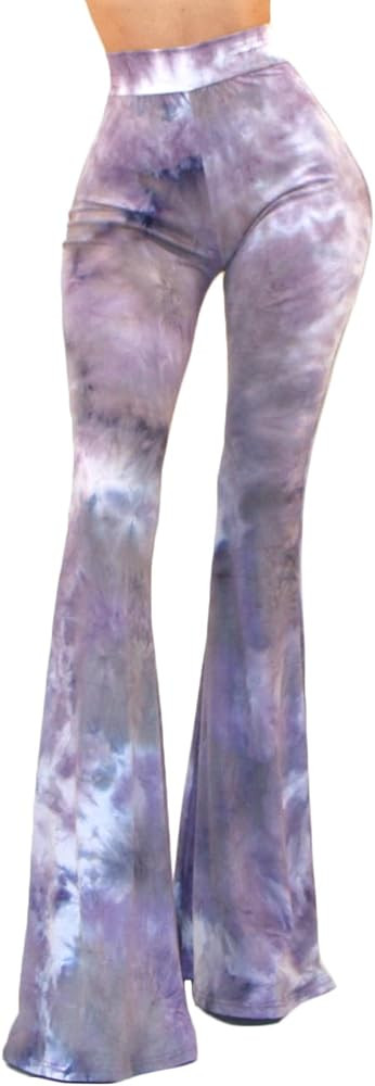 Vivicastle Women's USA Boho Comfy Stretchy Bell Bottom Flare Pants | Amazon (US)