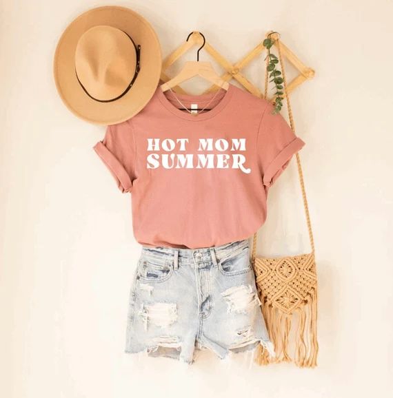 Hot mom summer, mama tshirt, funny mom shirt, motherhood tee, birthday gift for mom, new mom gift... | Etsy (US)