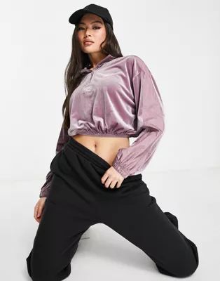 Reebok velour cropped sweat in lilac | ASOS (Global)