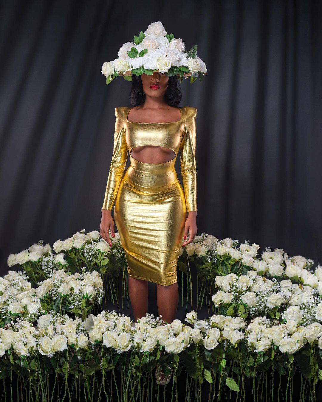 Gold Chyanne Cut Out Dress (The Bomb Fashion Show) | Fashion Bomb
