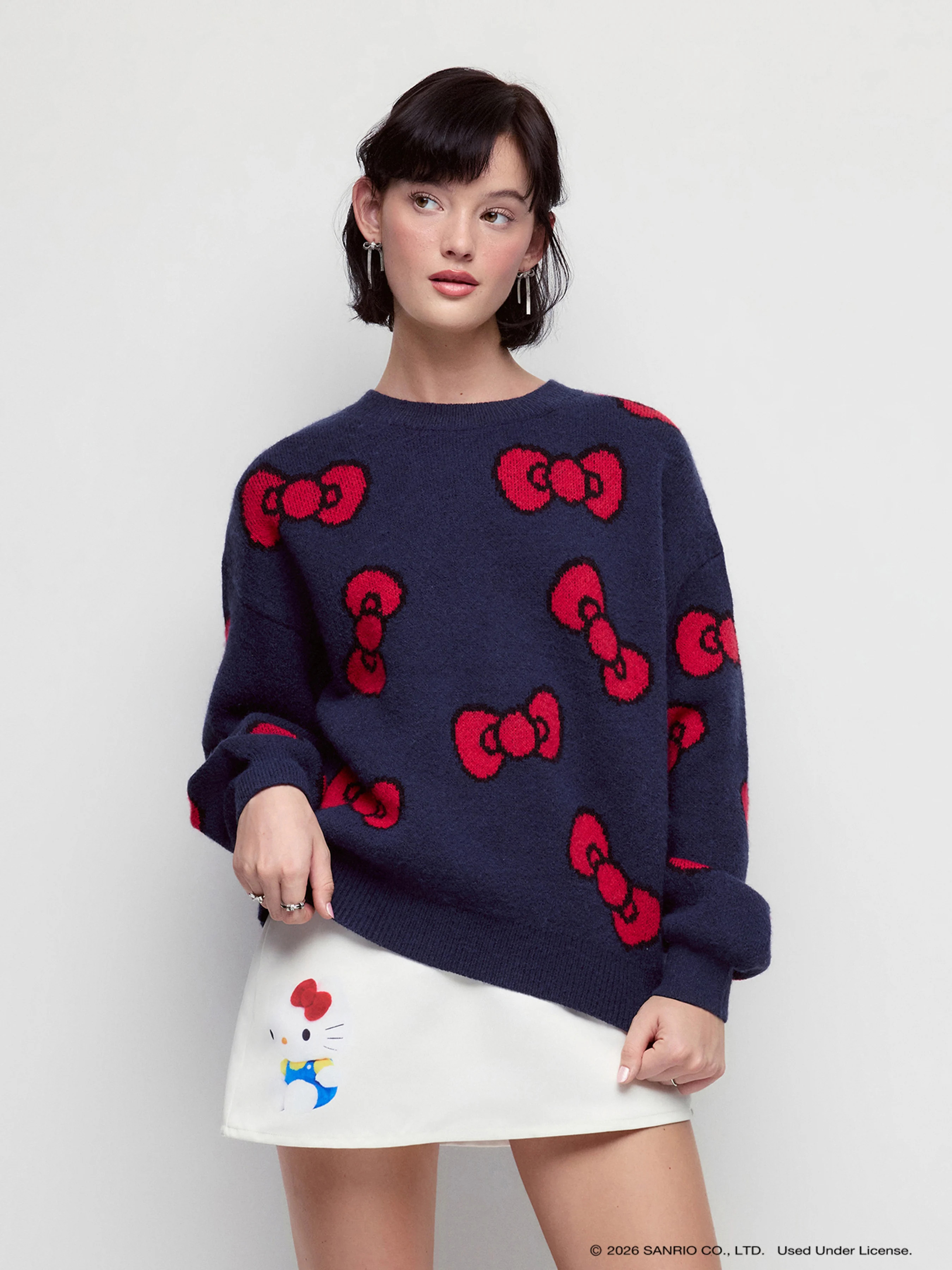 Knit Fabric It's Bow Time Knit Graphic Sweater For School Daily Casual | Cider