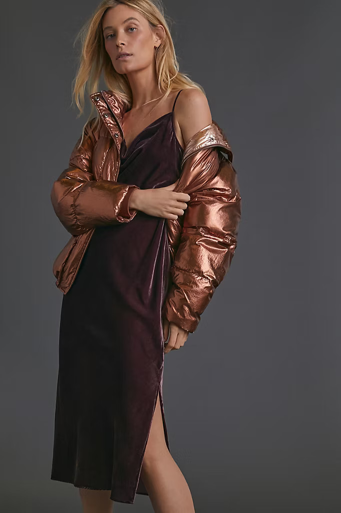 Velvet Bias Slip Dress | Anthropologie (US)