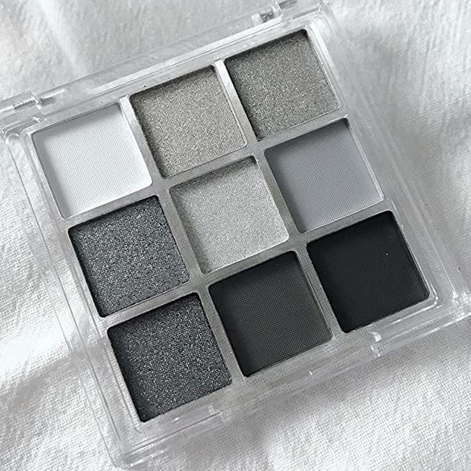 Yeweian Black Smokey Eyeshadow Palette, Eye Black Makeup, 9 Colors Black Silver Gray White Eyesha... | Amazon (US)