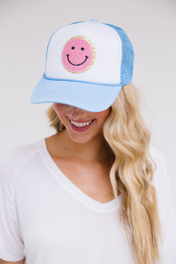PINK SMILEY PATCH HAT | Judith March