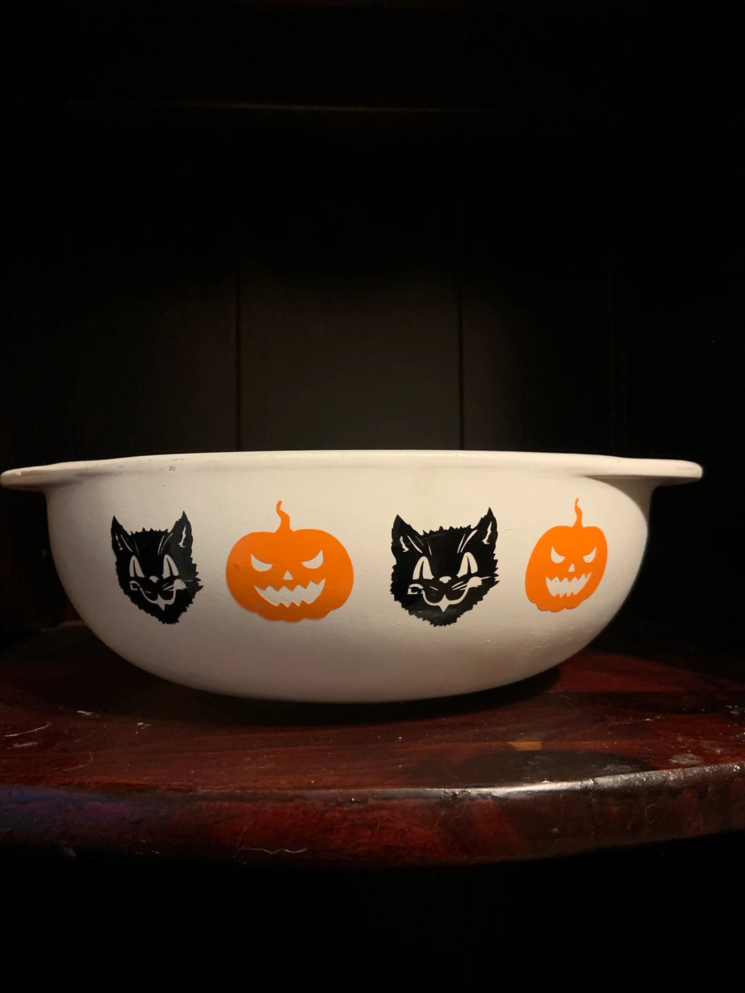 Pyrex Halloween Cat and Jack O Lantern Decal - Etsy | Etsy (US)