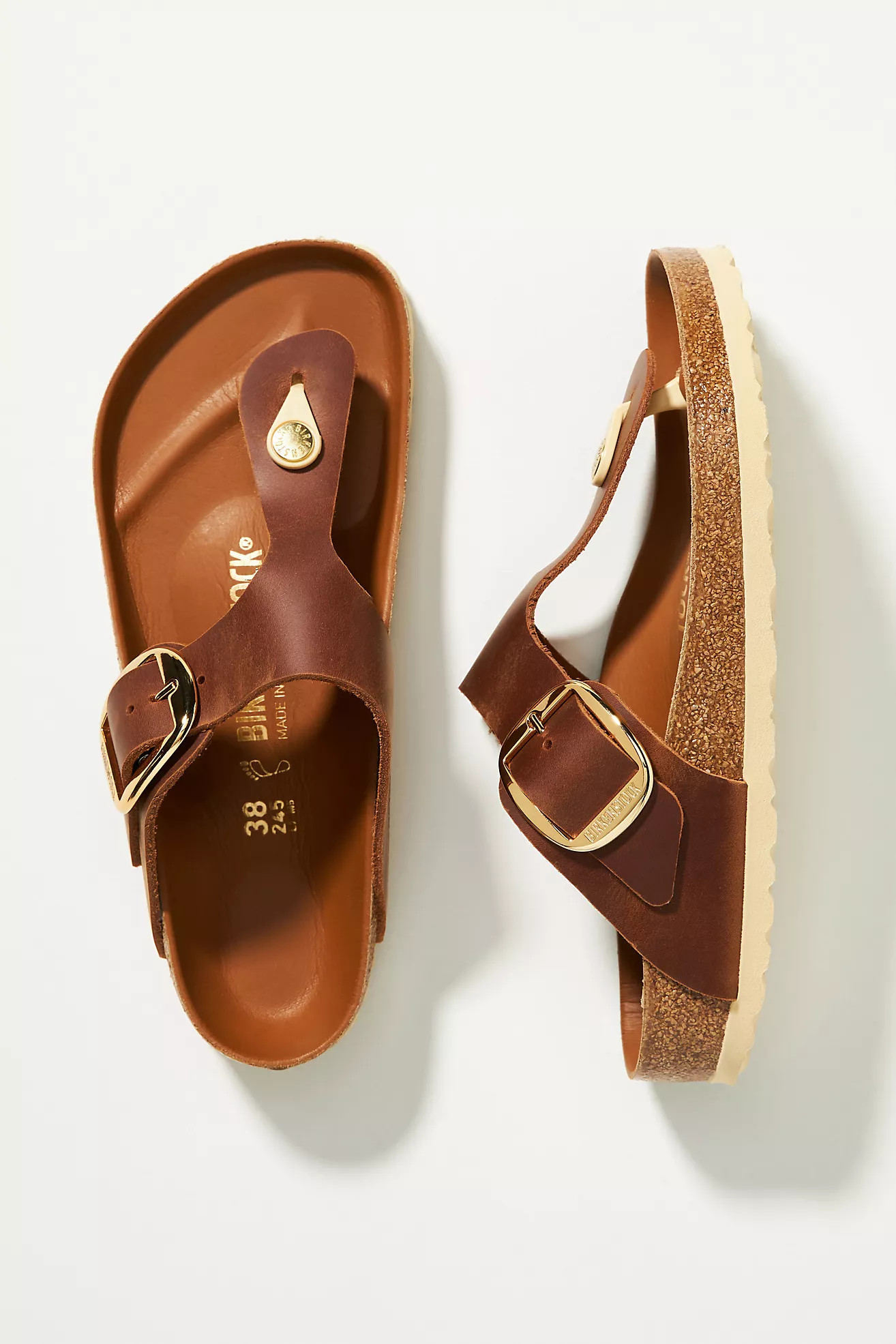 Birkenstock Gizeh Big Buckle Smooth Leather Sandals | Anthropologie (US)