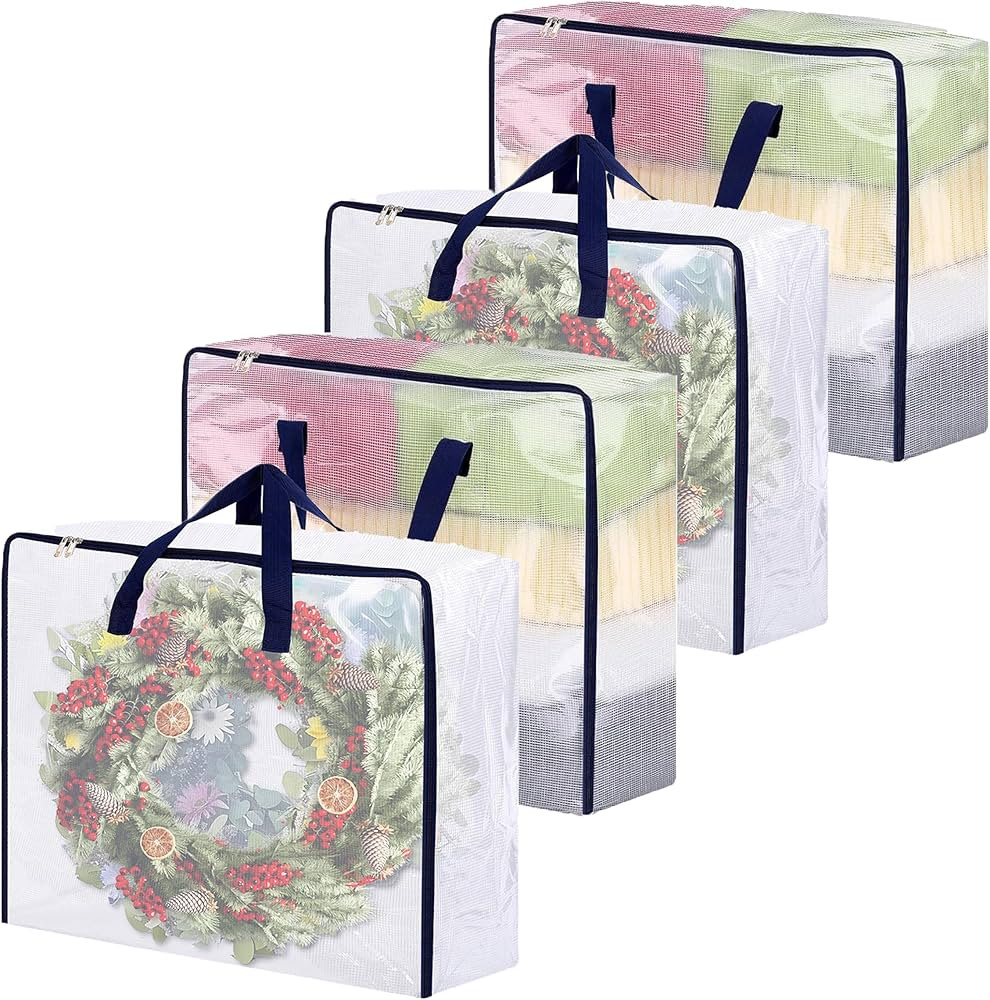 4 Pack Clear Storage Bags with Zip, 75 L Moving Bags Clothes Storage Bags Moving Totes Packing Ba... | Amazon (US)