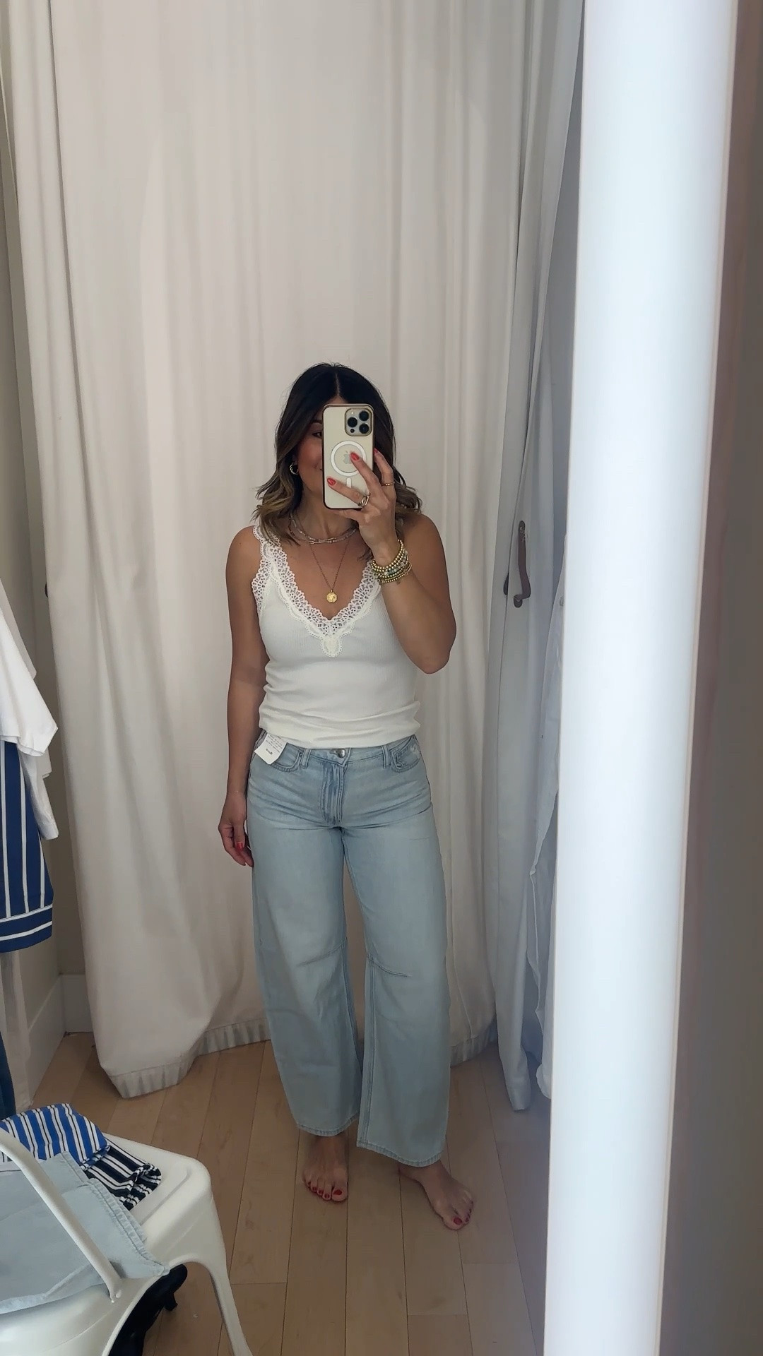Take 20% off right now!! These Barrel jeans are so good’ also this is the perfect white tank for spring and summer! 
Tank top size xs
Jeans size 24

#LTKxMadewell #LTKootd #LTKSaleAlert