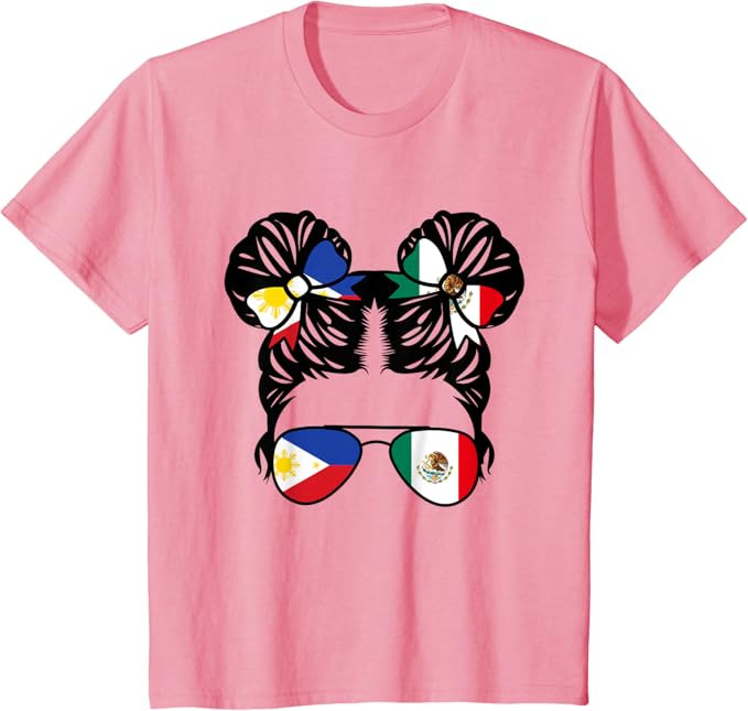 Half Filipino Half Mexican Girl Philippines Kids Heritage T-Shirt | Amazon (US)